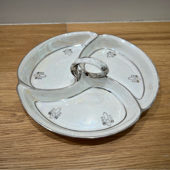 Vintage Prov Saxe Hand painted porcelain divided plate or candy dish Germany - Picture 12 of 13